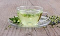 Herbal tea with heartsease Royalty Free Stock Photo