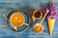 Herbal tea, honey for lunch Royalty Free Stock Photo