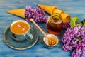 Herbal tea, honey for lunch Royalty Free Stock Photo