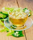 Herbal tea from linden flowers in glass cup Royalty Free Stock Photo