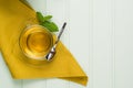 Herbal tea with melissa in a glass cup Royalty Free Stock Photo