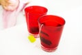 Herbal tea tisane infuse red glasses