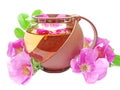 Herbal tea with wild rose flowers Royalty Free Stock Photo