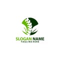 herbal therapy backbone logo design vector Royalty Free Stock Photo