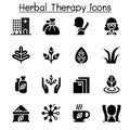 Herbal Therapy & Spa icon set