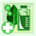 Herbal tinctures. Vector. Natural traditional medicine. Banner, graphic button for the site menu. Symbol of tincture for the produ Royalty Free Stock Photo