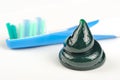 Herbal Toothpaste Swirl and Toothbrush Royalty Free Stock Photo