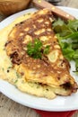 Herbed omelette and bacon Royalty Free Stock Photo