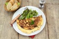 Herbed omelette and bacon Royalty Free Stock Photo
