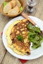Herbed omelette and bacon Royalty Free Stock Photo