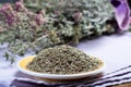 Herbes de Provence, mixture of dried herbs considered typical of Royalty Free Stock Photo