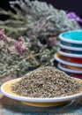 Herbes de Provence, mixture of dried herbs considered typical of Royalty Free Stock Photo