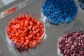 Herbicide-treated sunflower and corn seeds in a Petri dish on a metal tray Royalty Free Stock Photo