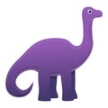 Herbivorous dinosaur icon, cartoon style