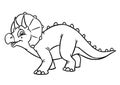 Herbivorous dinosaur Triceratops illustration cartoon coloring Royalty Free Stock Photo