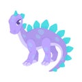 Herbivorous stegosaurus dinosaur, cute cartoon vector illustration Royalty Free Stock Photo