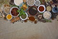 Herbs and Cooking Spices - Space for Text Royalty Free Stock Photo