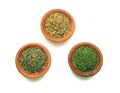 Herbs in Pinch Bowls Royalty Free Stock Photo