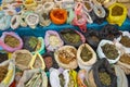 Herbs, potions and powders. Market in Pukara, Puno, Peru