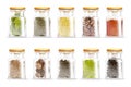 Herbs Spices Jars Icon Set Royalty Free Stock Photo