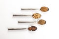 Herbs Spices Spoon Herb Spice, Various spices and herbs in silver spoons, ingredient
