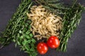 Herbs Tomatoes Pasta Royalty Free Stock Photo