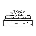 herbs urban gardening line icon vector illustration
