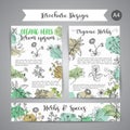 Herbs and Wild Flowers. Hand drawn herbal design with spices, medicinal, cosmetic plants. Illustration for beauty store