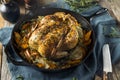 Herby Homemade Rustic Whole Skillet Chicken