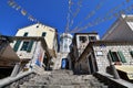 Herceg Novi, Montenegro - June 10. 2019. The area of the old city. View of the clock tower of Sat Kula