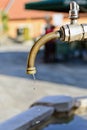 Herceg Novi old town drinking faucet at empty street