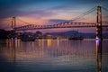 Hercilio Luz Bridge at Sunset Royalty Free Stock Photo