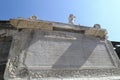 Herculaneum Italy ancient inscription and statue of Nonius Balbus