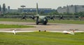 Hercule aircraft on the runway at the airport of Bucharest , Romania