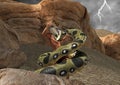 Hercules Battle Fight Serpent Snake Scene Illustration