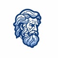 Hercules Blue Logo: Leonardo Da Vinci Inspired Unique Character Design Royalty Free Stock Photo