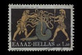 Hercules slays the lernaean hydra postage stamp