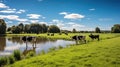 herd cow pasture Royalty Free Stock Photo