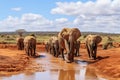Herd of Elephants in Nature. Generative By Ai Royalty Free Stock Photo