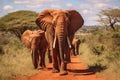 Herd of Elephants in Nature. Generative By Ai Royalty Free Stock Photo