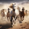 A herd of galloping horses Royalty Free Stock Photo