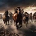 A herd of galloping horses Royalty Free Stock Photo