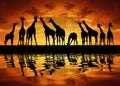 Herd of giraffes