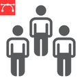 Herd immunity glyph icon, social and community, people vector icon, vector graphics, editable stroke solid sign, eps 10.