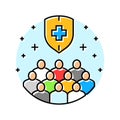 herd immunity immunization color icon vector illustration Royalty Free Stock Photo