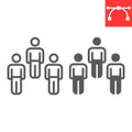 Herd immunity line and glyph icon, social and community, people vector icon, vector graphics, editable stroke outline