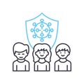 herd immunity line icon, outline symbol, vector illustration, concept sign Royalty Free Stock Photo