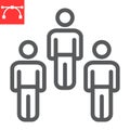 Herd immunity line icon, social and community, people vector icon, vector graphics, editable stroke outline sign, eps 10
