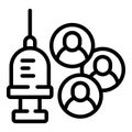 Herd immunity vaccine icon outline vector. People community