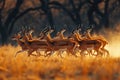 Herd of impala antelopes